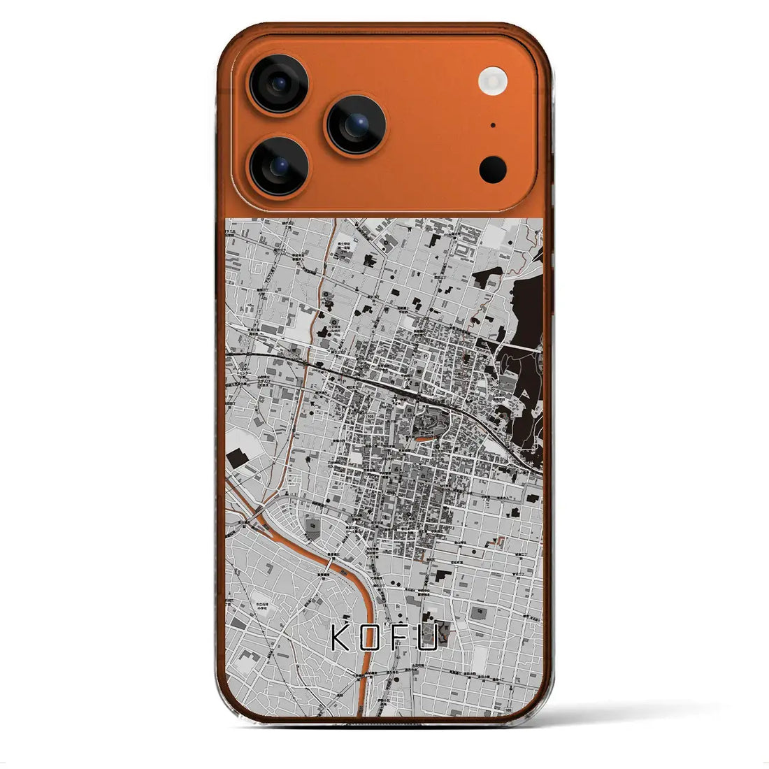 【甲府(山梨県)】地図柄iPhoneケース(クリアタイプ)