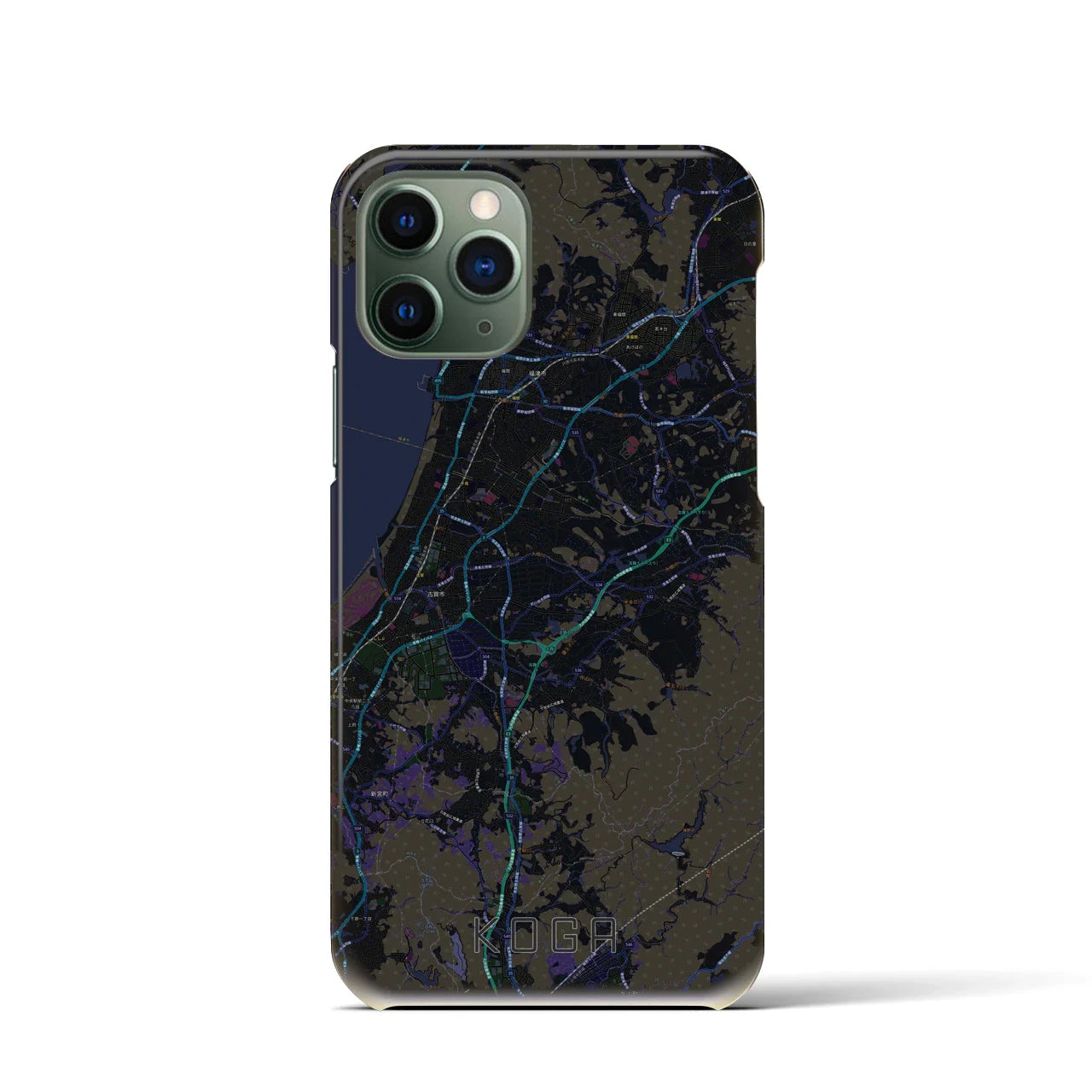 【古賀(福岡県)】地図柄iPhoneケース(バックカバータイプ)