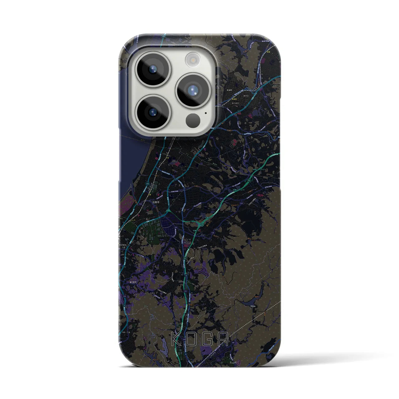 【古賀(福岡県)】地図柄iPhoneケース(バックカバータイプ)