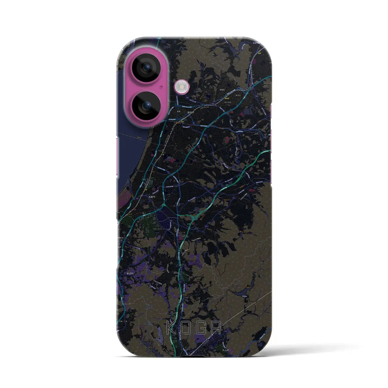 【古賀(福岡県)】地図柄iPhoneケース(バックカバータイプ)
