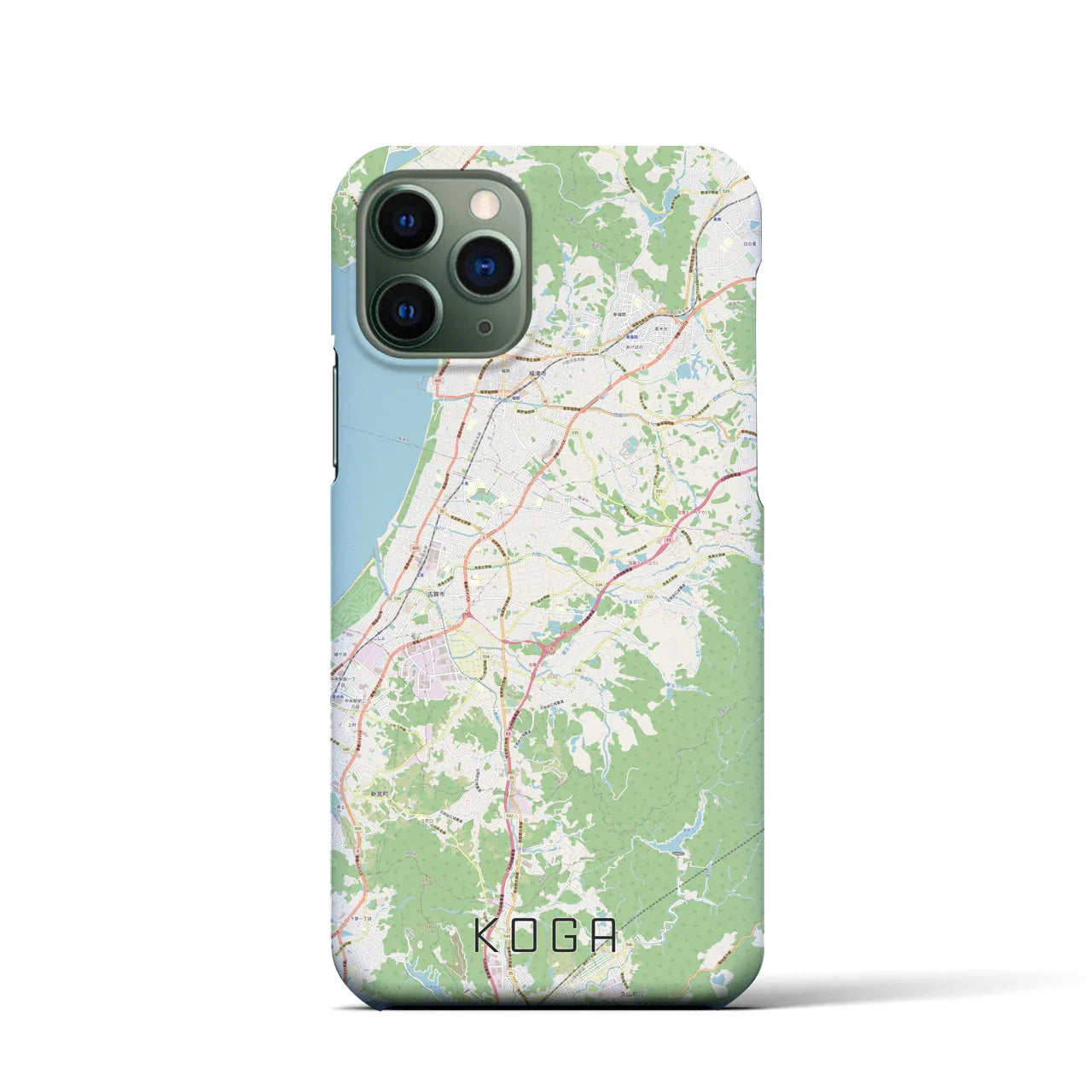 【古賀(福岡県)】地図柄iPhoneケース(バックカバータイプ)