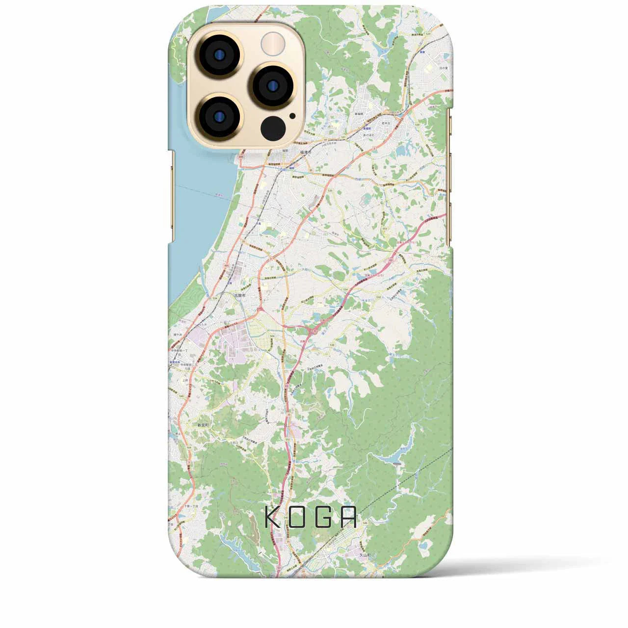 【古賀(福岡県)】地図柄iPhoneケース(バックカバータイプ)