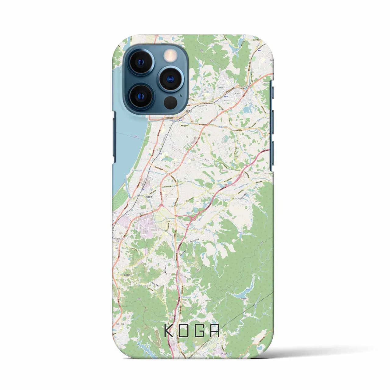 【古賀(福岡県)】地図柄iPhoneケース(バックカバータイプ)