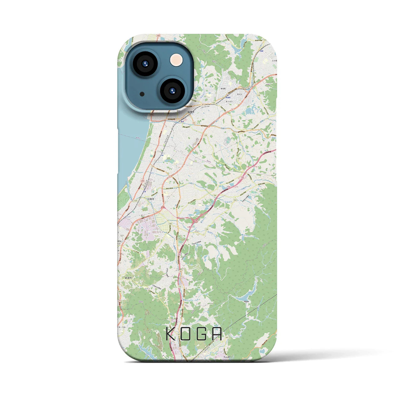 【古賀(福岡県)】地図柄iPhoneケース(バックカバータイプ)