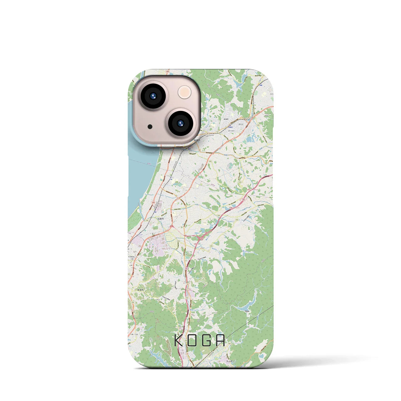 【古賀(福岡県)】地図柄iPhoneケース(バックカバータイプ)