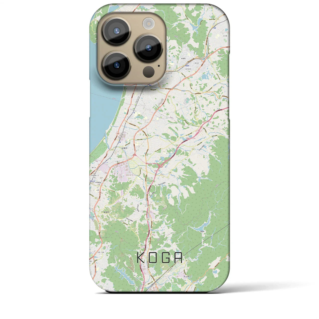 【古賀(福岡県)】地図柄iPhoneケース(バックカバータイプ)