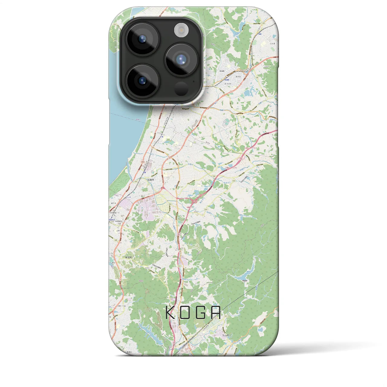 【古賀(福岡県)】地図柄iPhoneケース(バックカバータイプ)