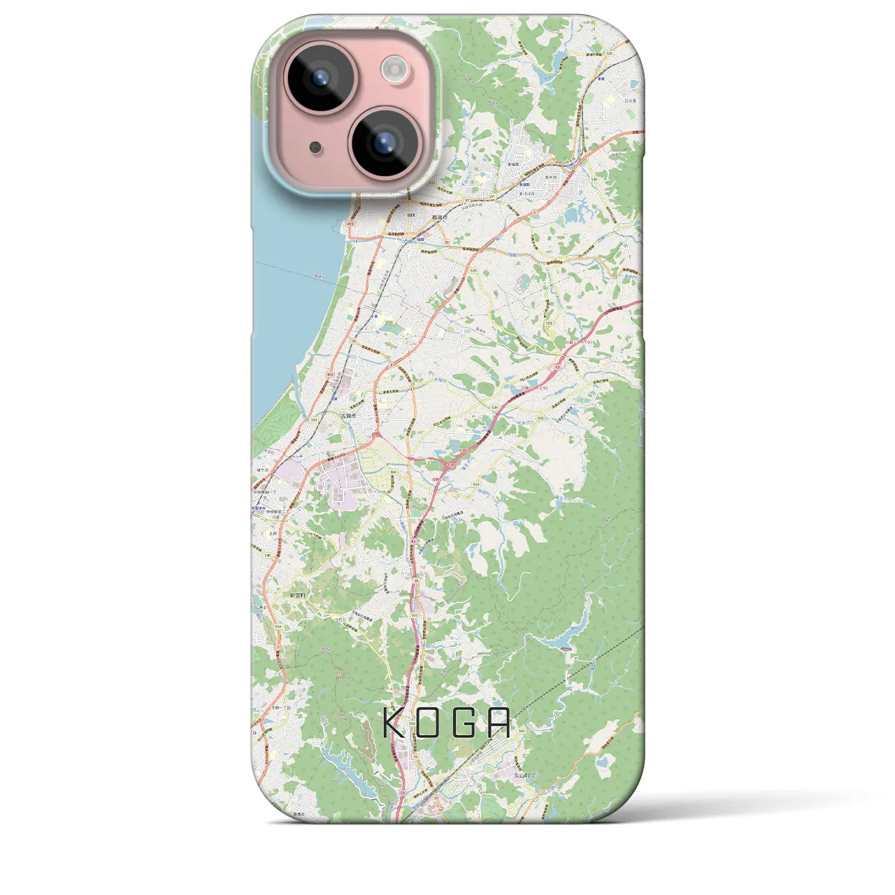 【古賀(福岡県)】地図柄iPhoneケース(バックカバータイプ)