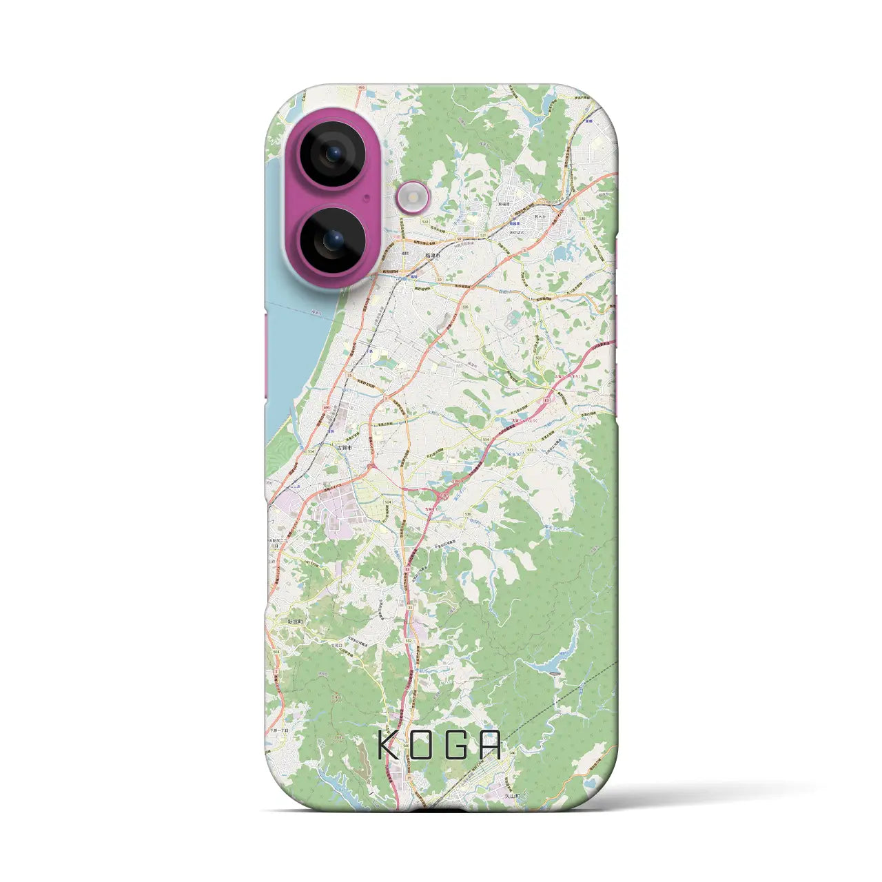 【古賀(福岡県)】地図柄iPhoneケース(バックカバータイプ)