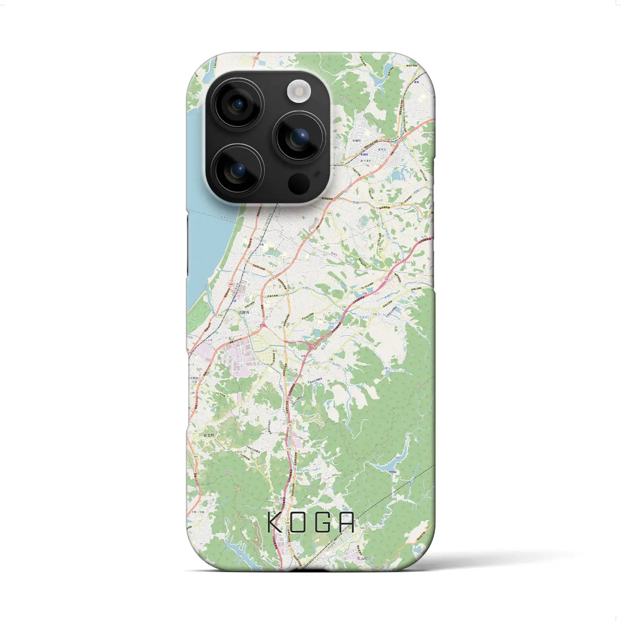 【古賀(福岡県)】地図柄iPhoneケース(バックカバータイプ)