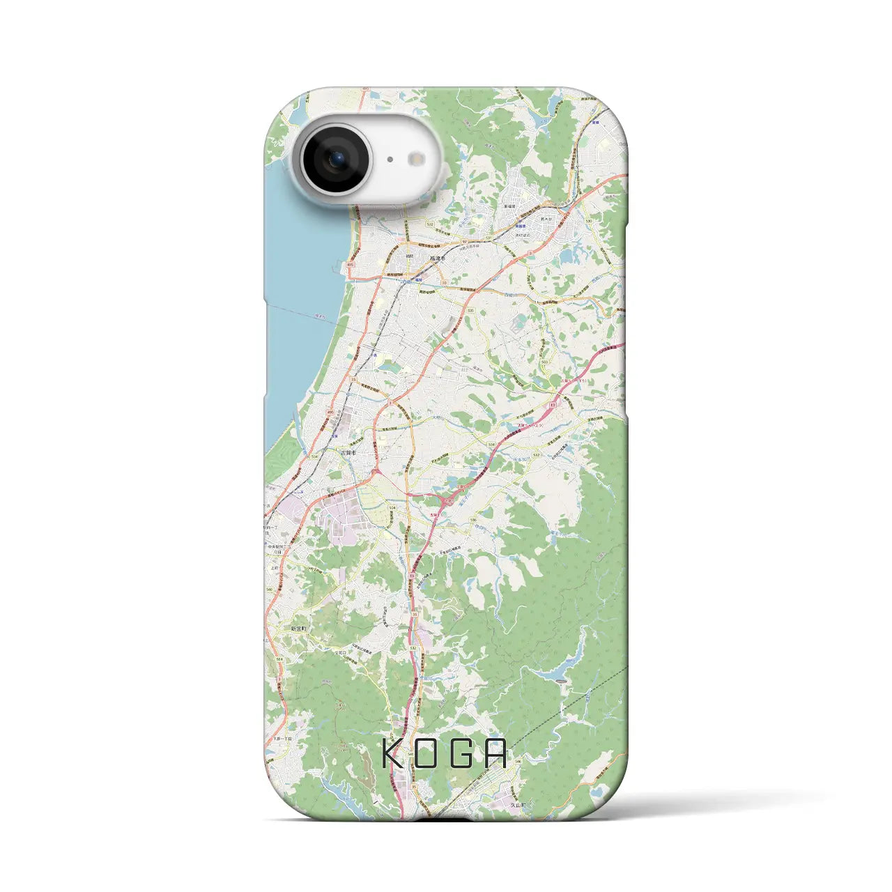 【古賀(福岡県)】地図柄iPhoneケース(バックカバータイプ)