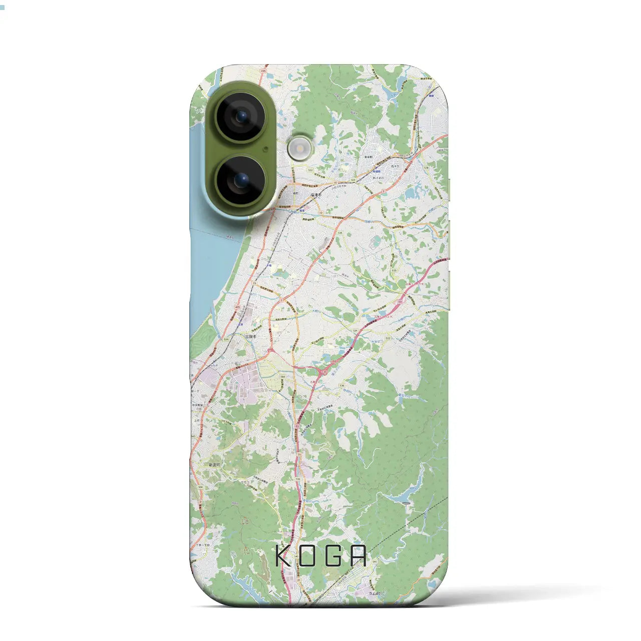 【古賀(福岡県)】地図柄iPhoneケース(バックカバータイプ)