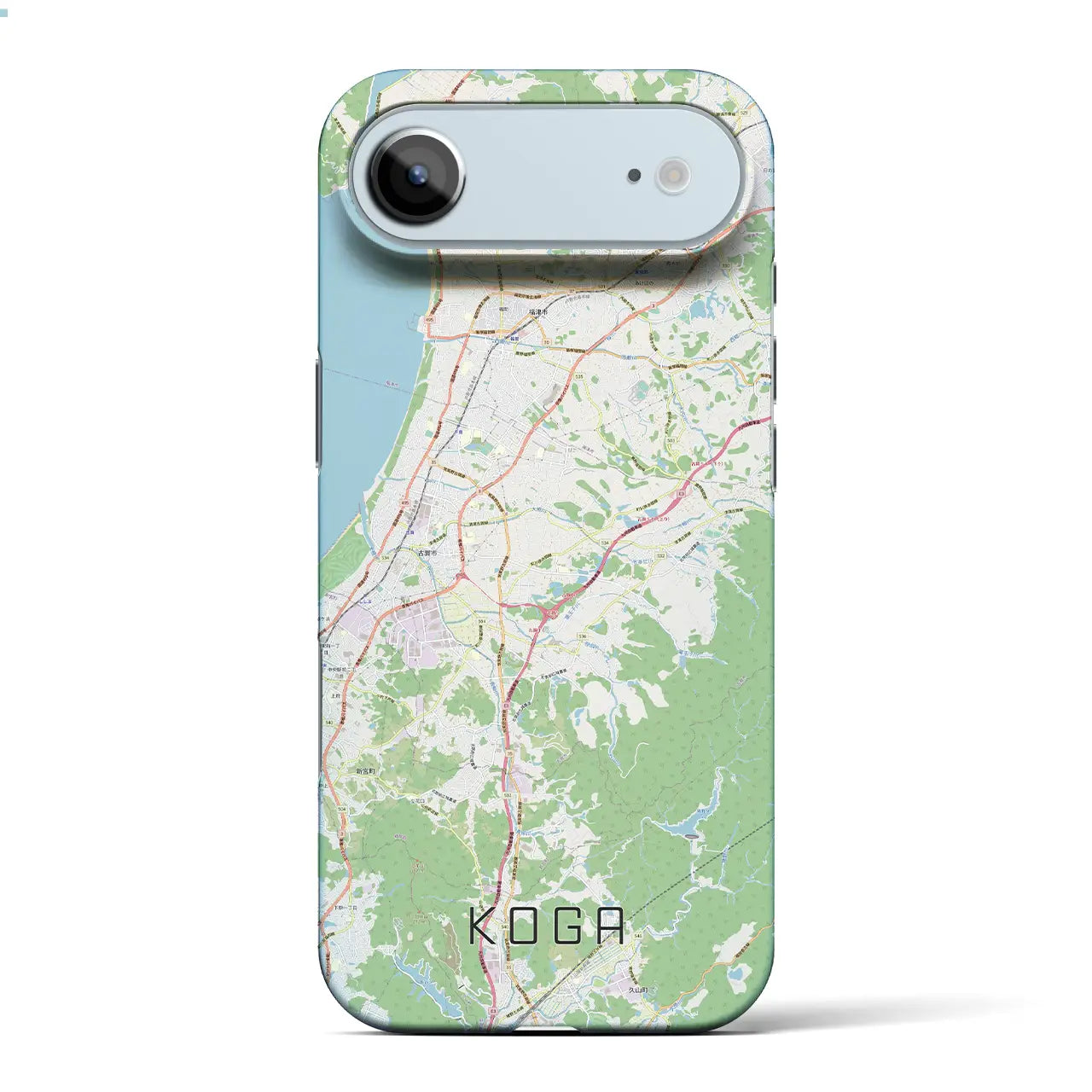 【古賀(福岡県)】地図柄iPhoneケース(バックカバータイプ)ブラック・iPhone 17 Pro Max 用