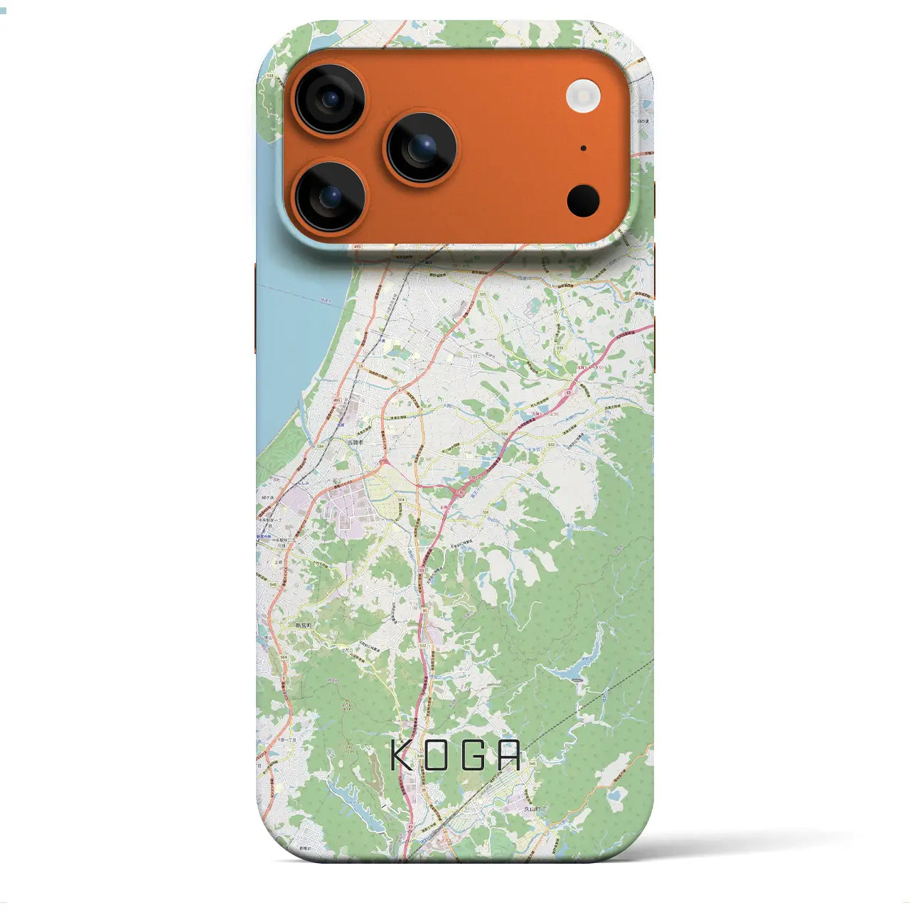 【古賀(福岡県)】地図柄iPhoneケース(バックカバータイプ)