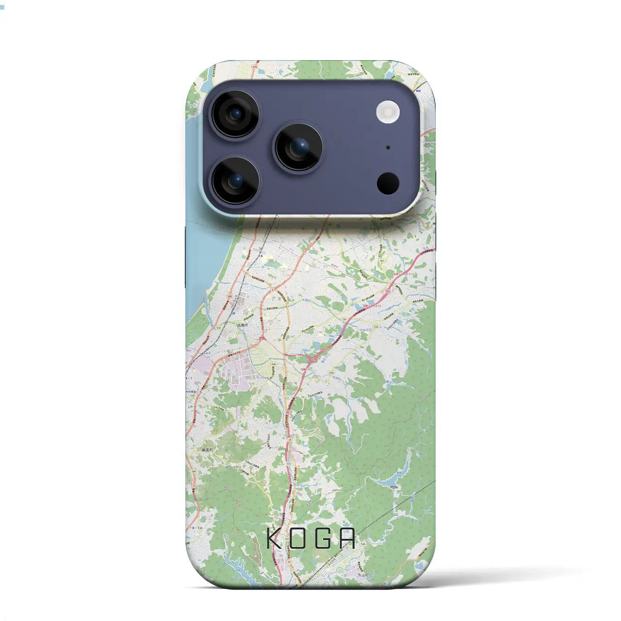 【古賀(福岡県)】地図柄iPhoneケース(バックカバータイプ)