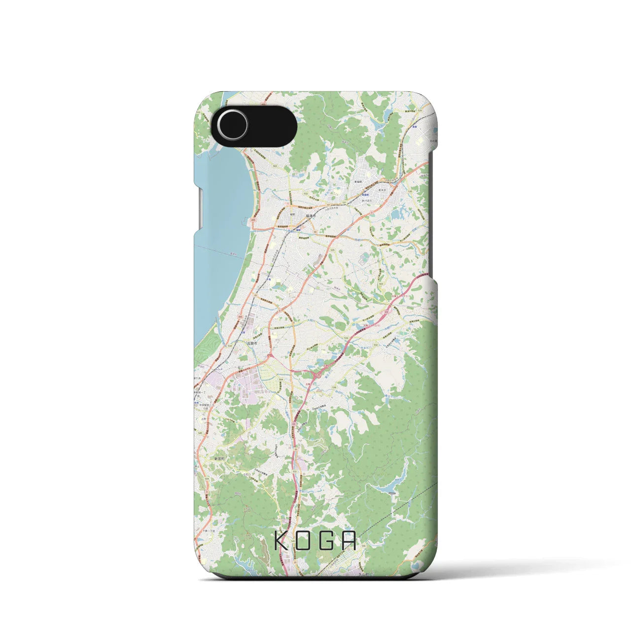 【古賀(福岡県)】地図柄iPhoneケース(バックカバータイプ)