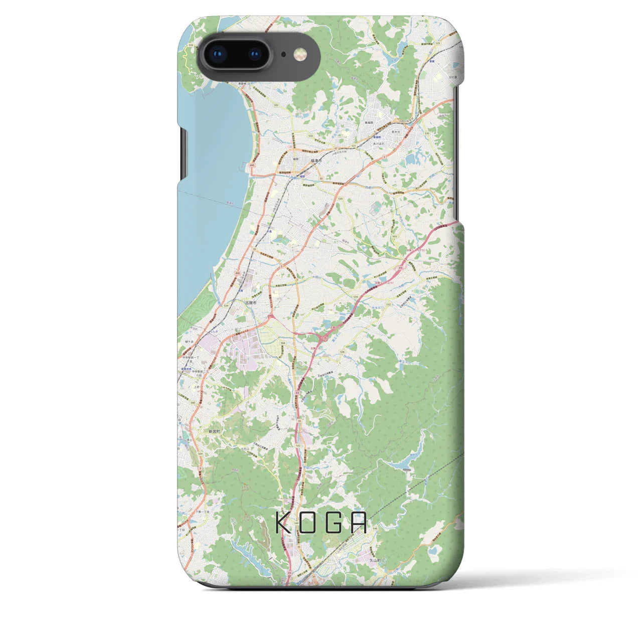 【古賀(福岡県)】地図柄iPhoneケース(バックカバータイプ)