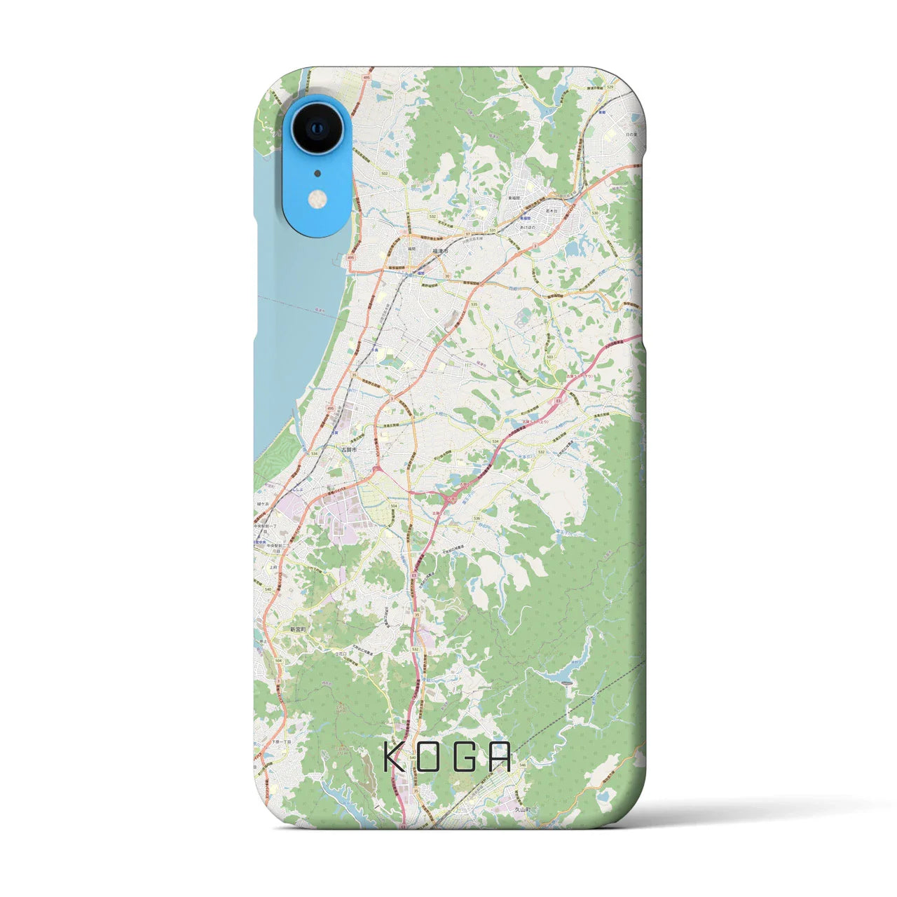 【古賀(福岡県)】地図柄iPhoneケース(バックカバータイプ)
