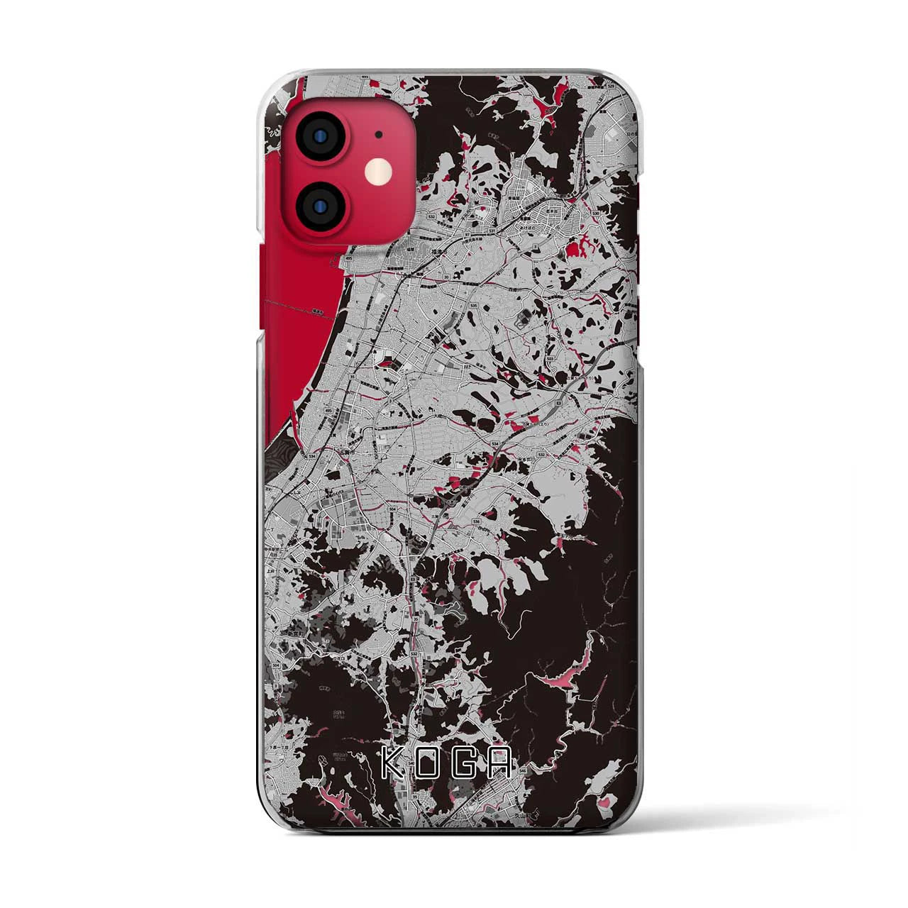 【古賀(福岡県)】地図柄iPhoneケース(クリアタイプ)