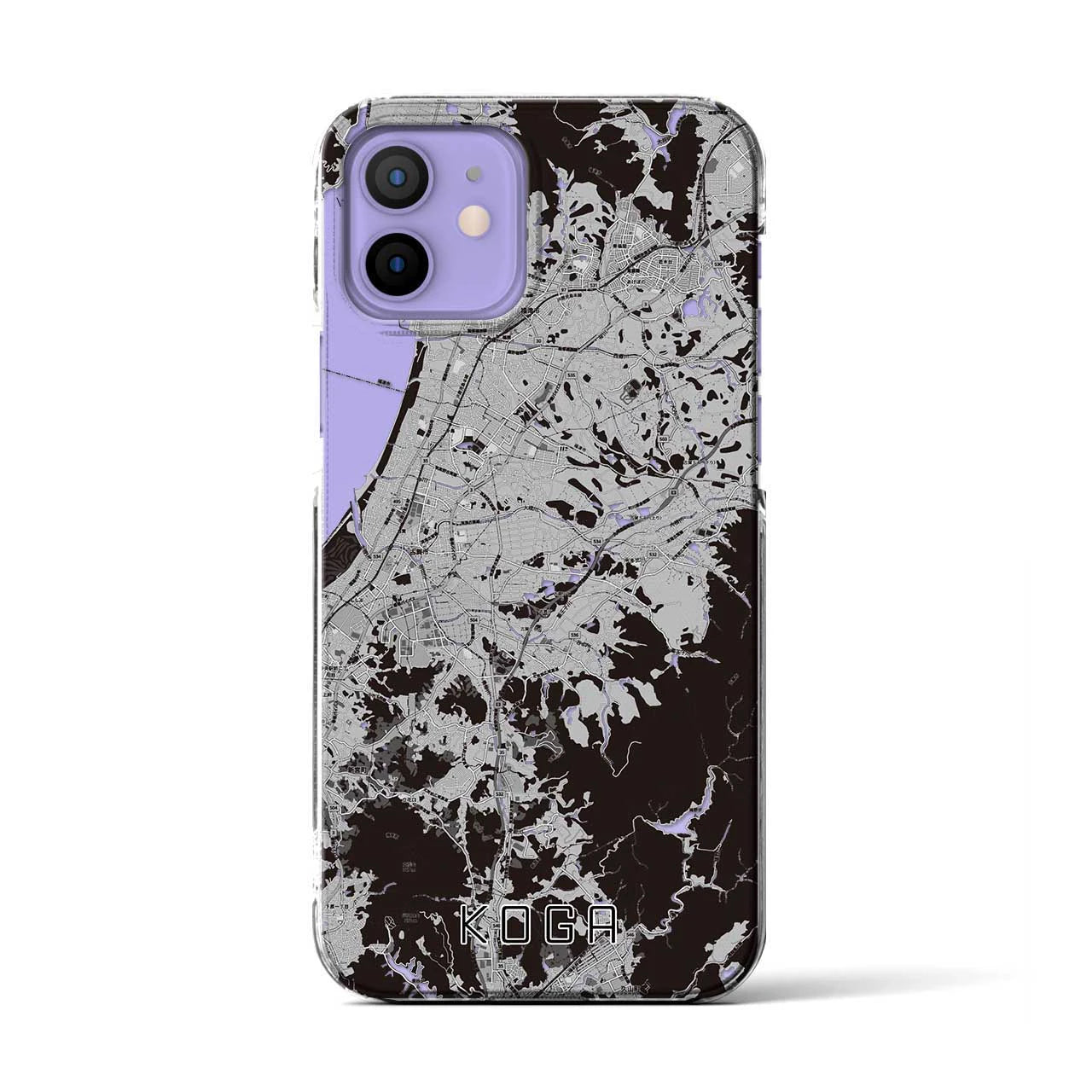 【古賀(福岡県)】地図柄iPhoneケース(クリアタイプ)