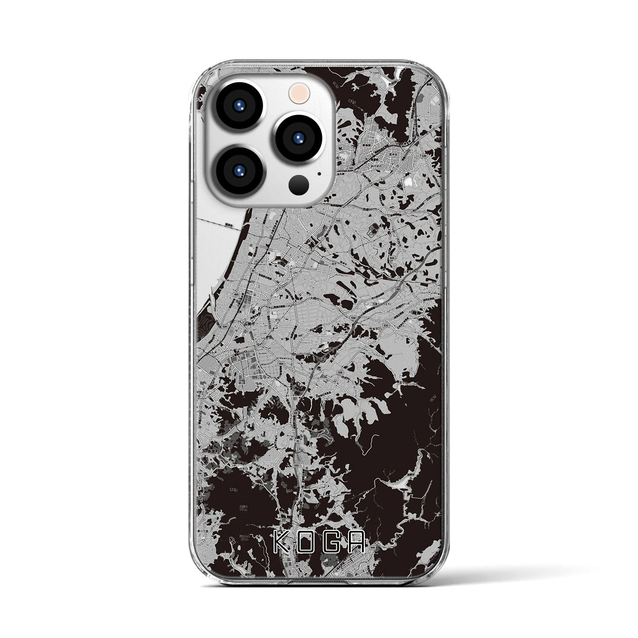 【古賀(福岡県)】地図柄iPhoneケース(クリアタイプ)