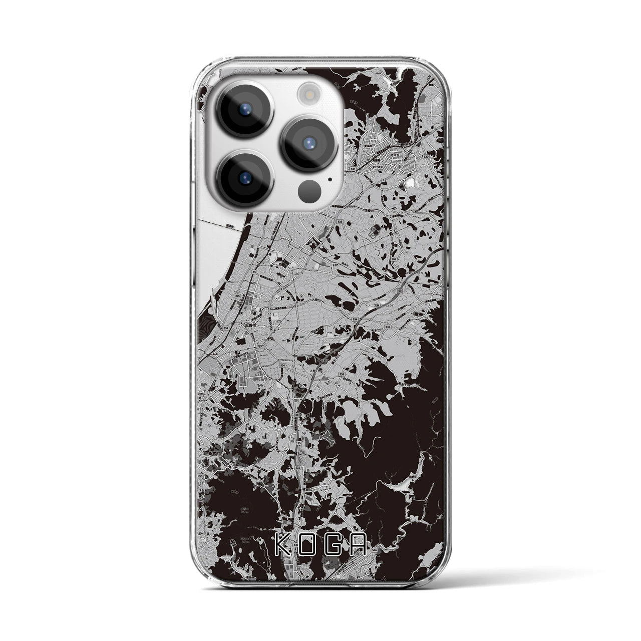 【古賀(福岡県)】地図柄iPhoneケース(クリアタイプ)