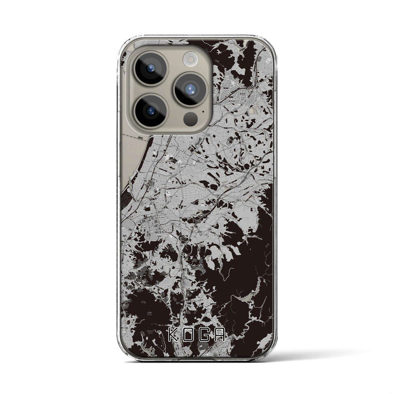 【古賀(福岡県)】地図柄iPhoneケース(クリアタイプ)