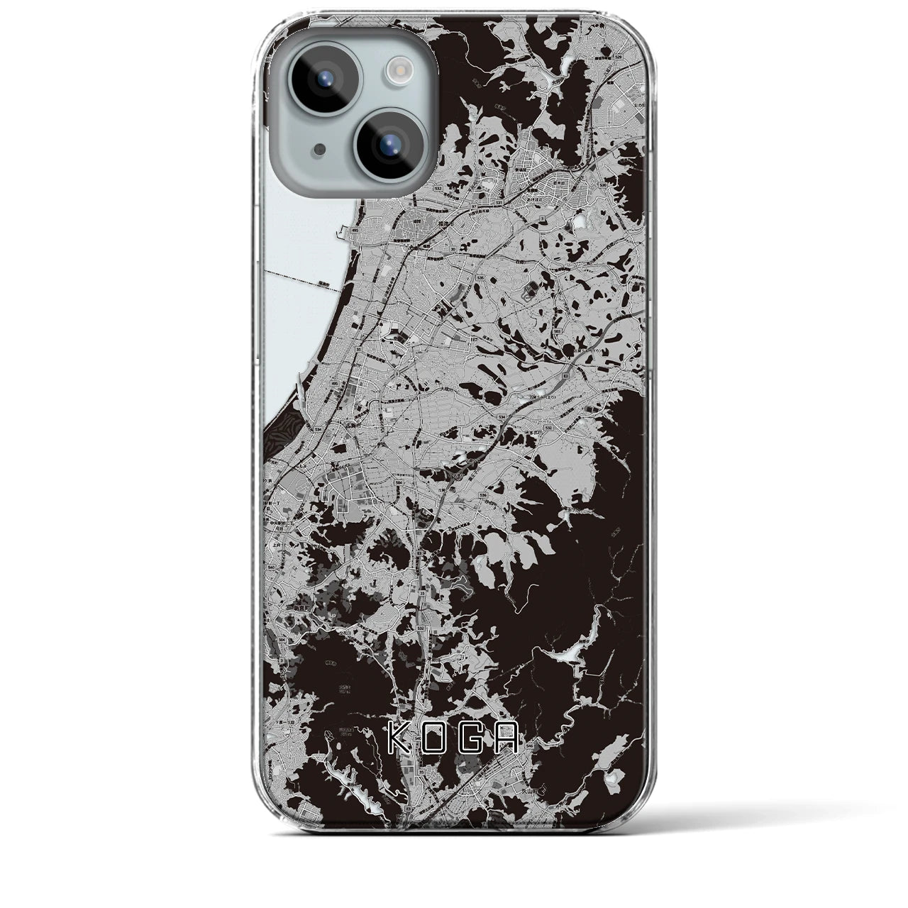 【古賀(福岡県)】地図柄iPhoneケース(クリアタイプ)