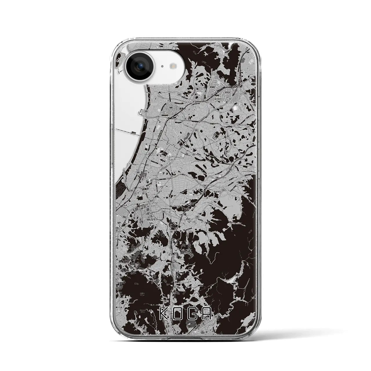 【古賀(福岡県)】地図柄iPhoneケース(クリアタイプ)