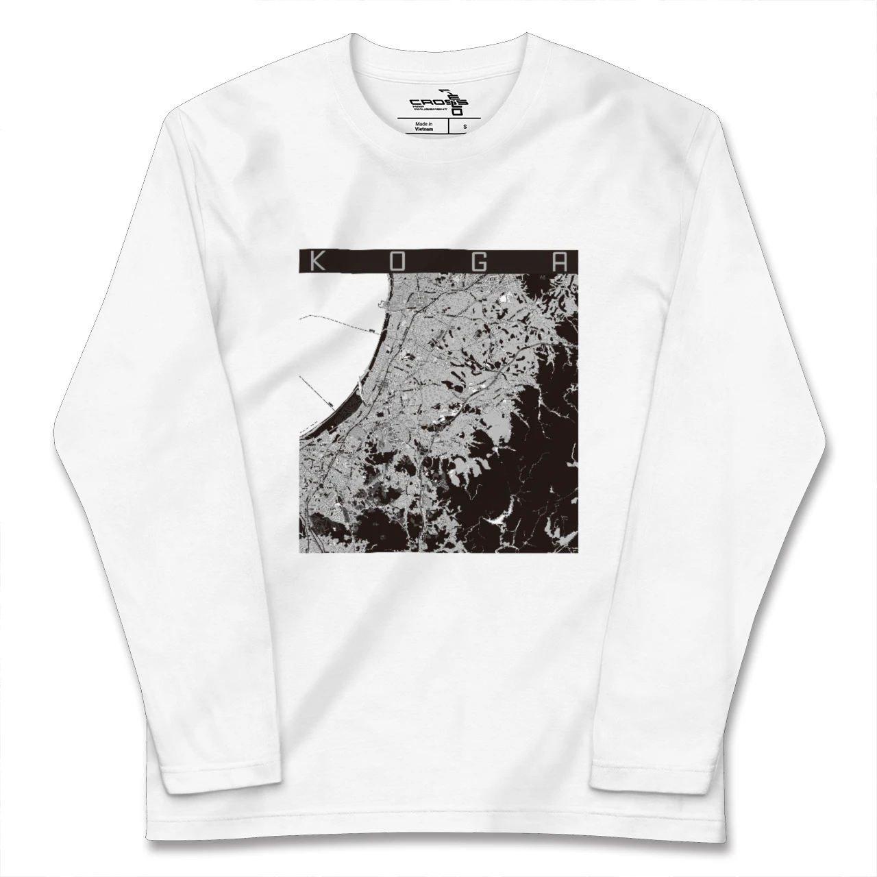 【古賀(福岡県)】地図柄ロングスリーブTシャツ
