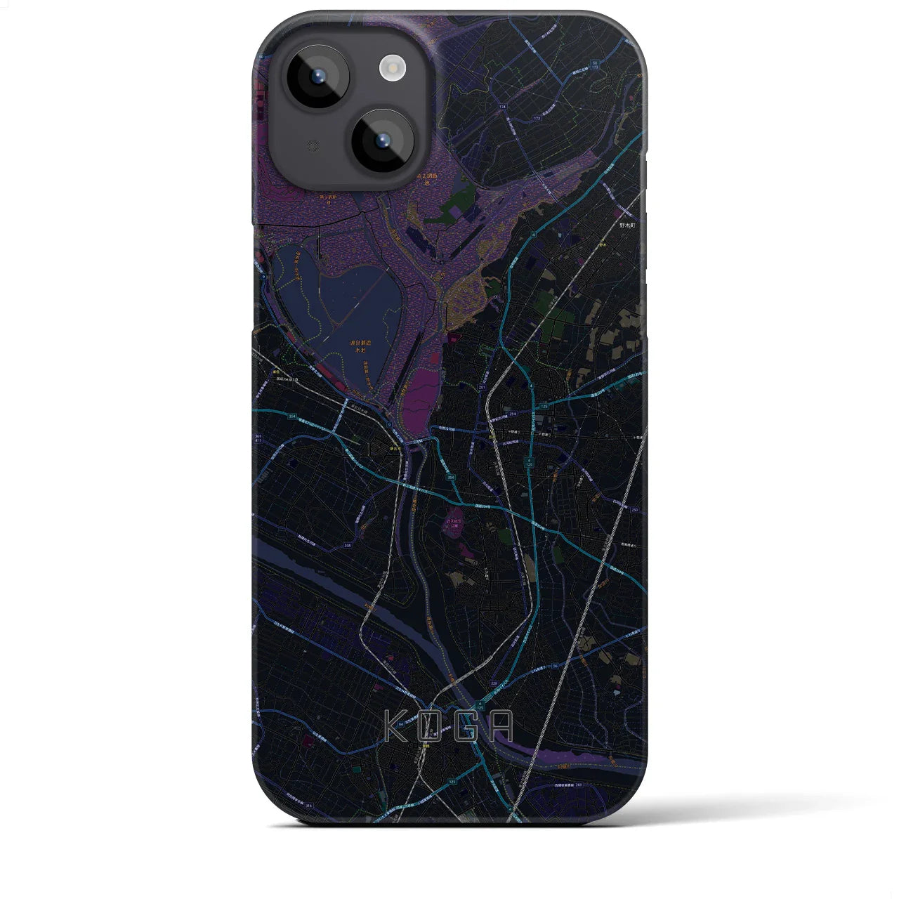 【古河(茨城県)】地図柄iPhoneケース(バックカバータイプ)
