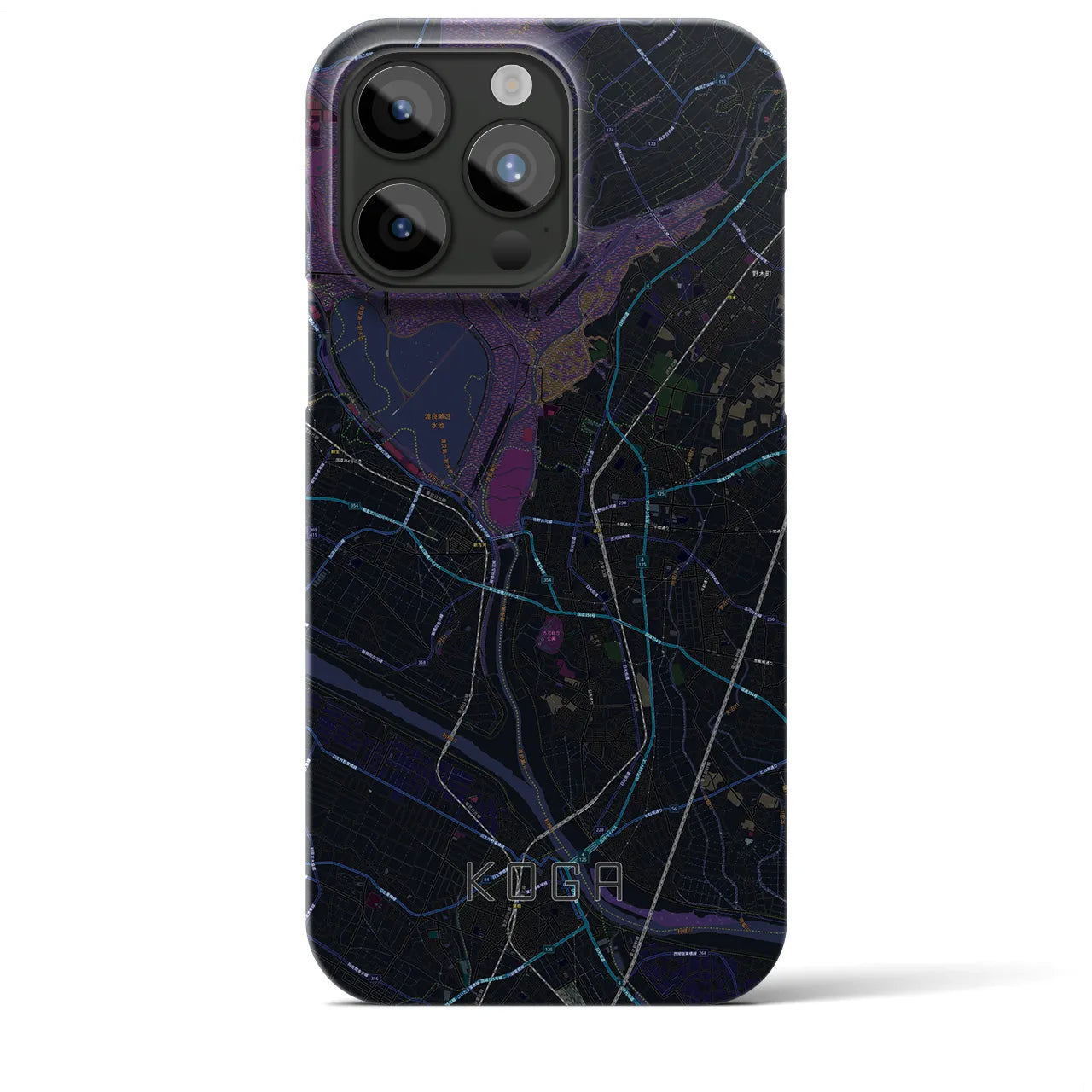 【古河(茨城県)】地図柄iPhoneケース(バックカバータイプ)