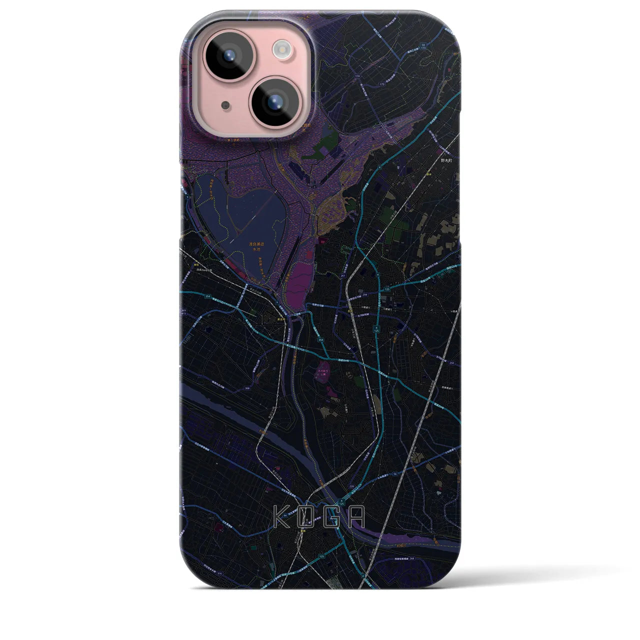 【古河(茨城県)】地図柄iPhoneケース(バックカバータイプ)