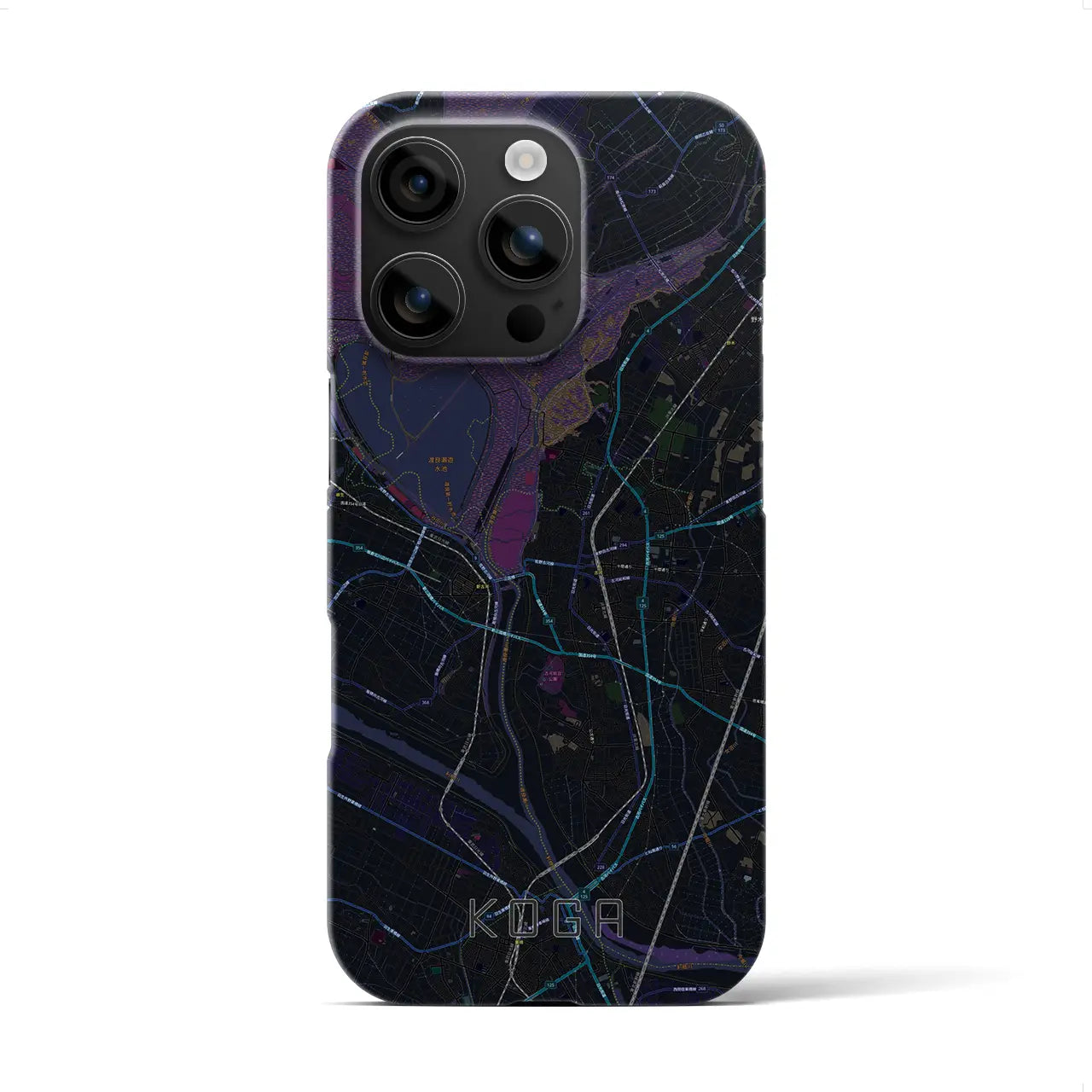 【古河(茨城県)】地図柄iPhoneケース(バックカバータイプ)