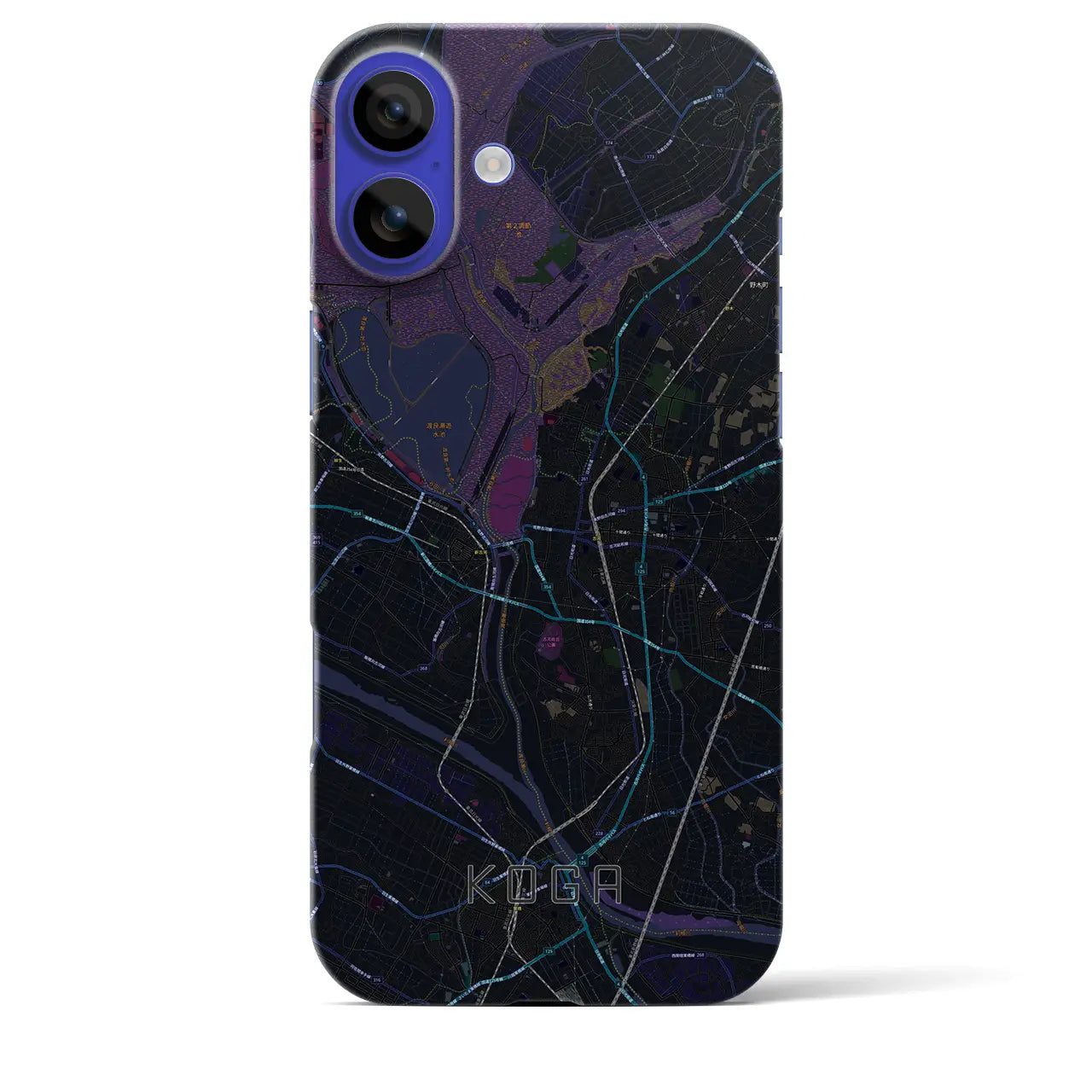 【古河(茨城県)】地図柄iPhoneケース(バックカバータイプ)