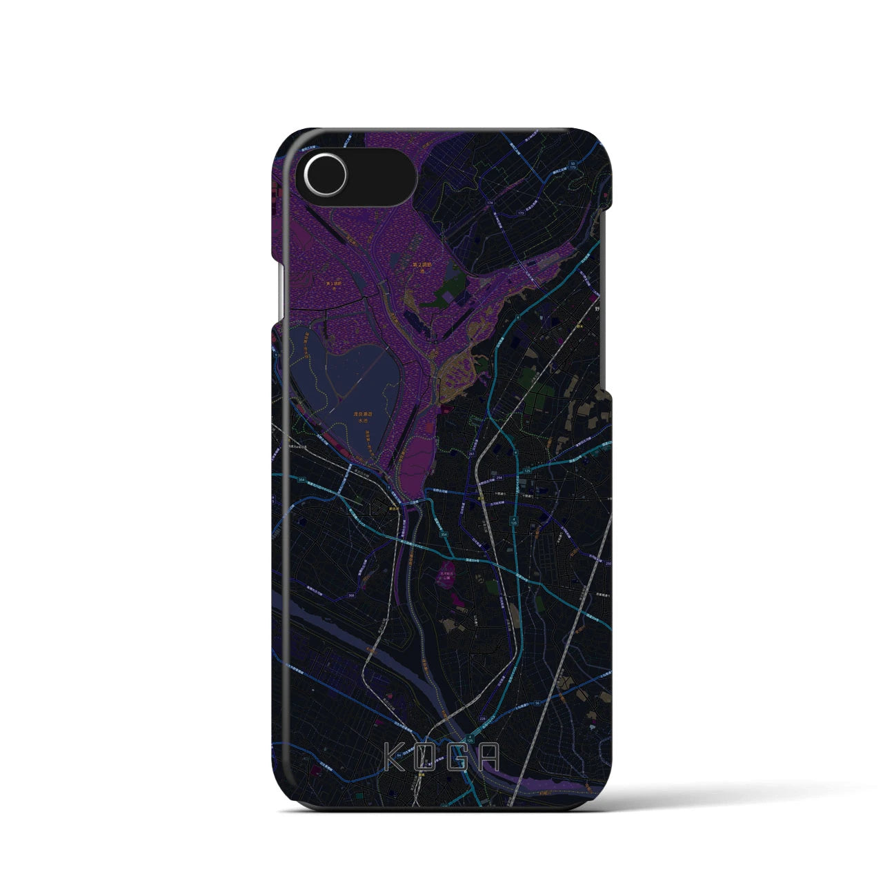 【古河(茨城県)】地図柄iPhoneケース(バックカバータイプ)