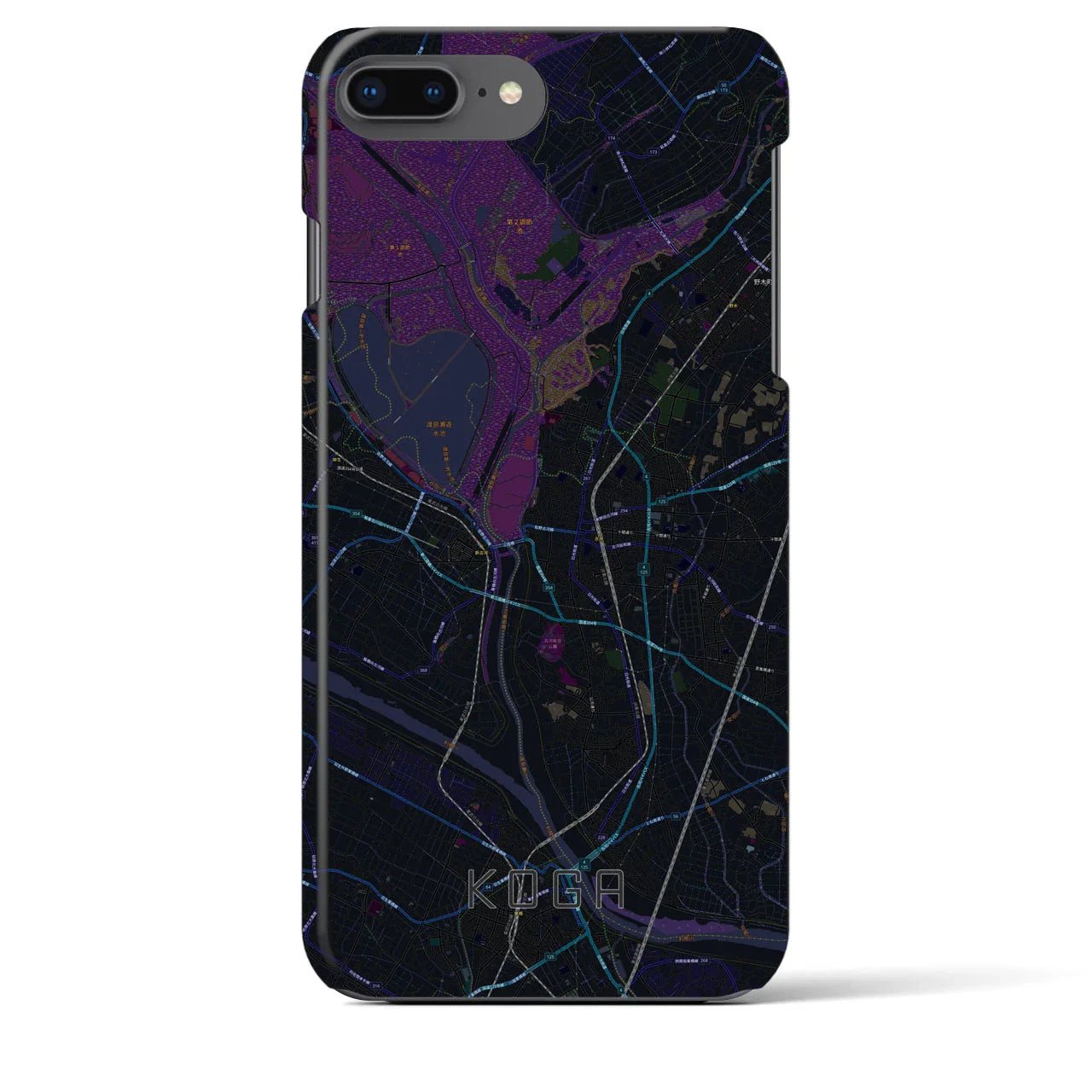 【古河(茨城県)】地図柄iPhoneケース(バックカバータイプ)
