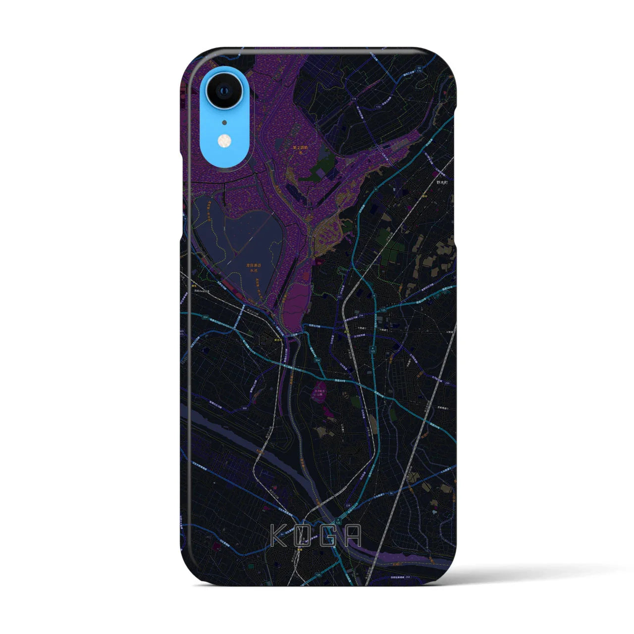 【古河(茨城県)】地図柄iPhoneケース(バックカバータイプ)