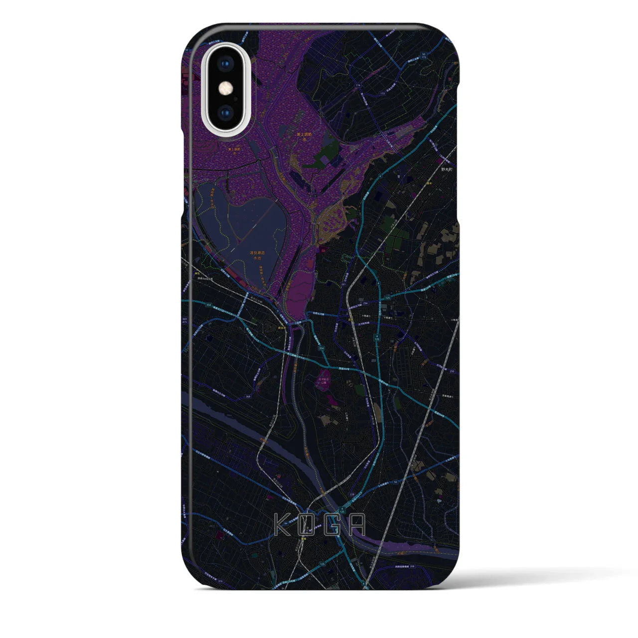 【古河(茨城県)】地図柄iPhoneケース(バックカバータイプ)