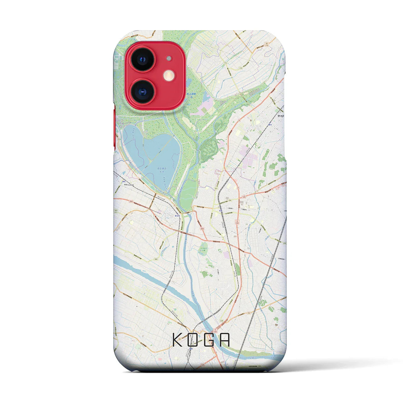 【古河(茨城県)】地図柄iPhoneケース(バックカバータイプ)