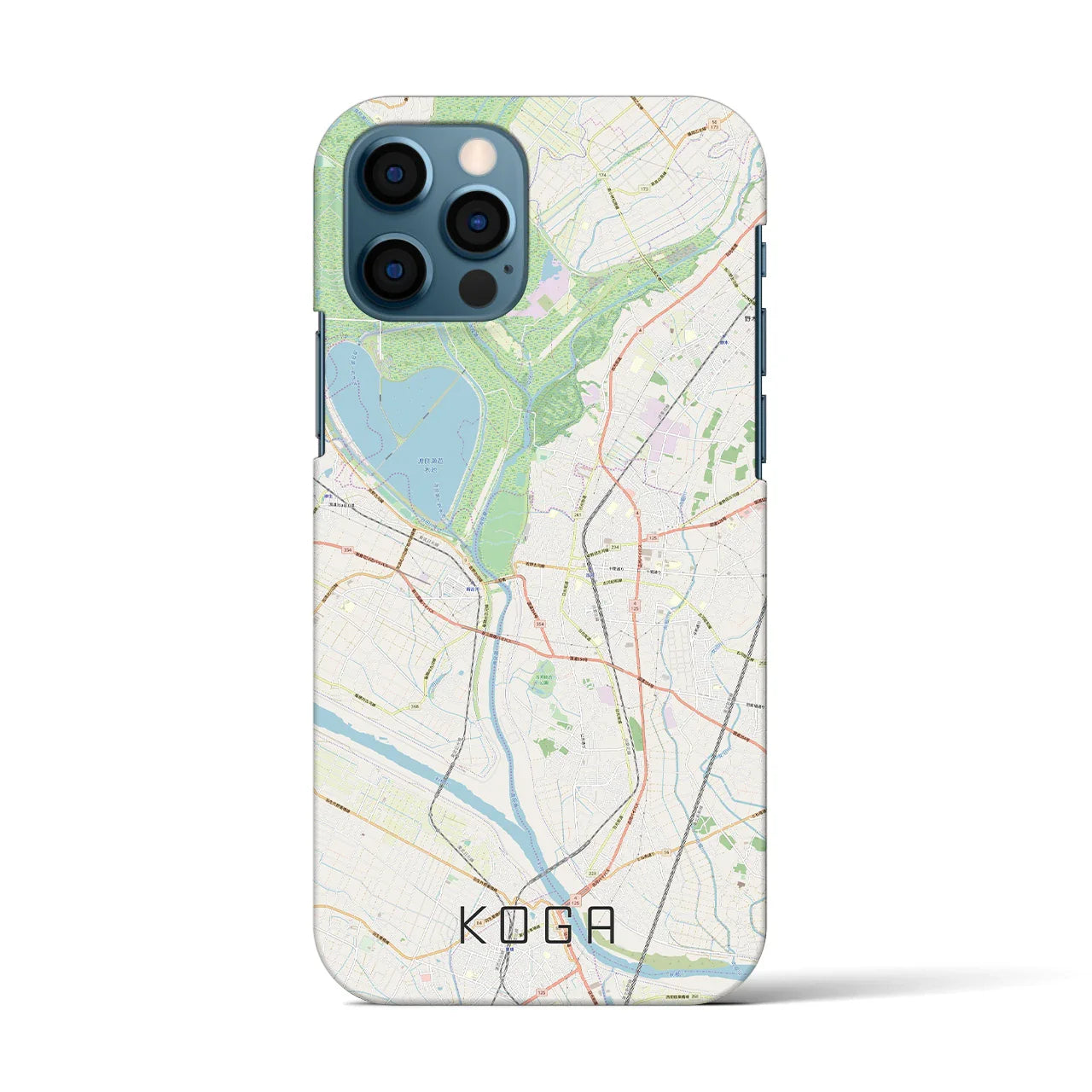 【古河(茨城県)】地図柄iPhoneケース(バックカバータイプ)