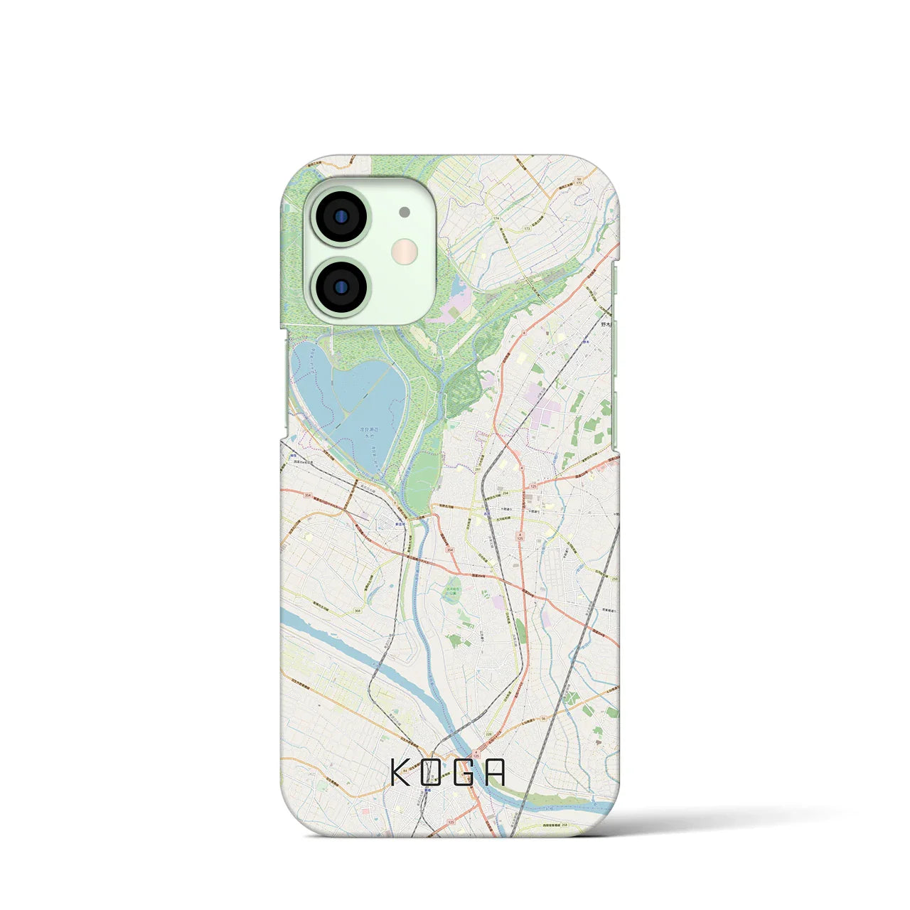 【古河(茨城県)】地図柄iPhoneケース(バックカバータイプ)