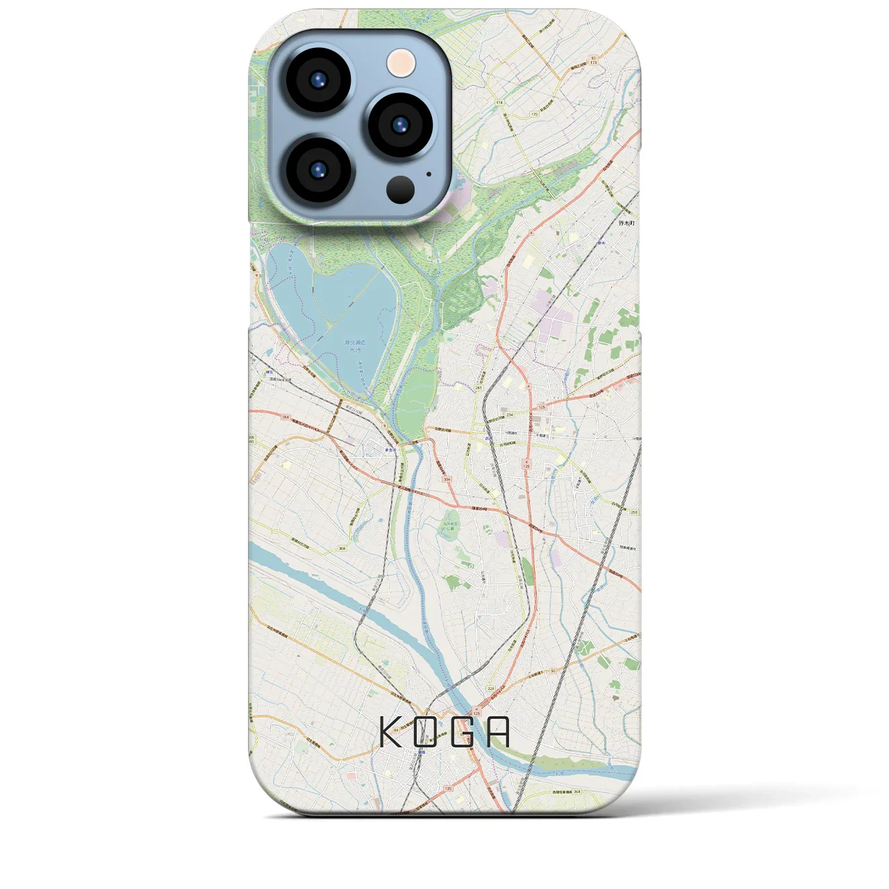 【古河(茨城県)】地図柄iPhoneケース(バックカバータイプ)