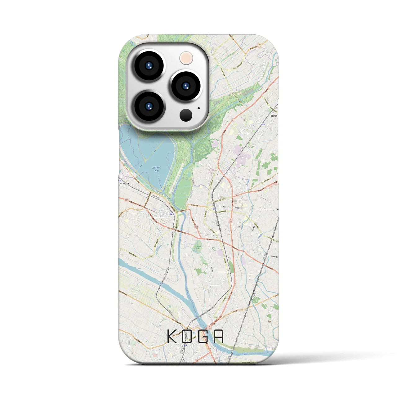 【古河(茨城県)】地図柄iPhoneケース(バックカバータイプ)
