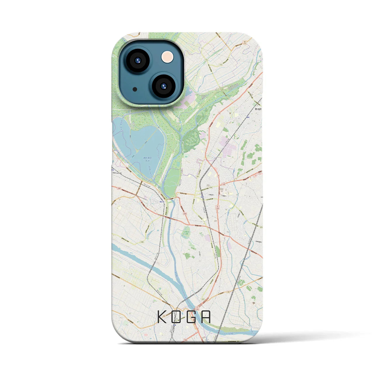 【古河(茨城県)】地図柄iPhoneケース(バックカバータイプ)