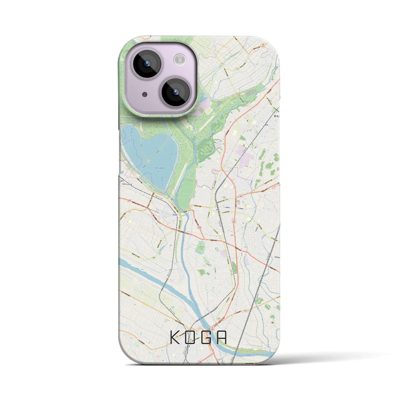 【古河(茨城県)】地図柄iPhoneケース(バックカバータイプ)