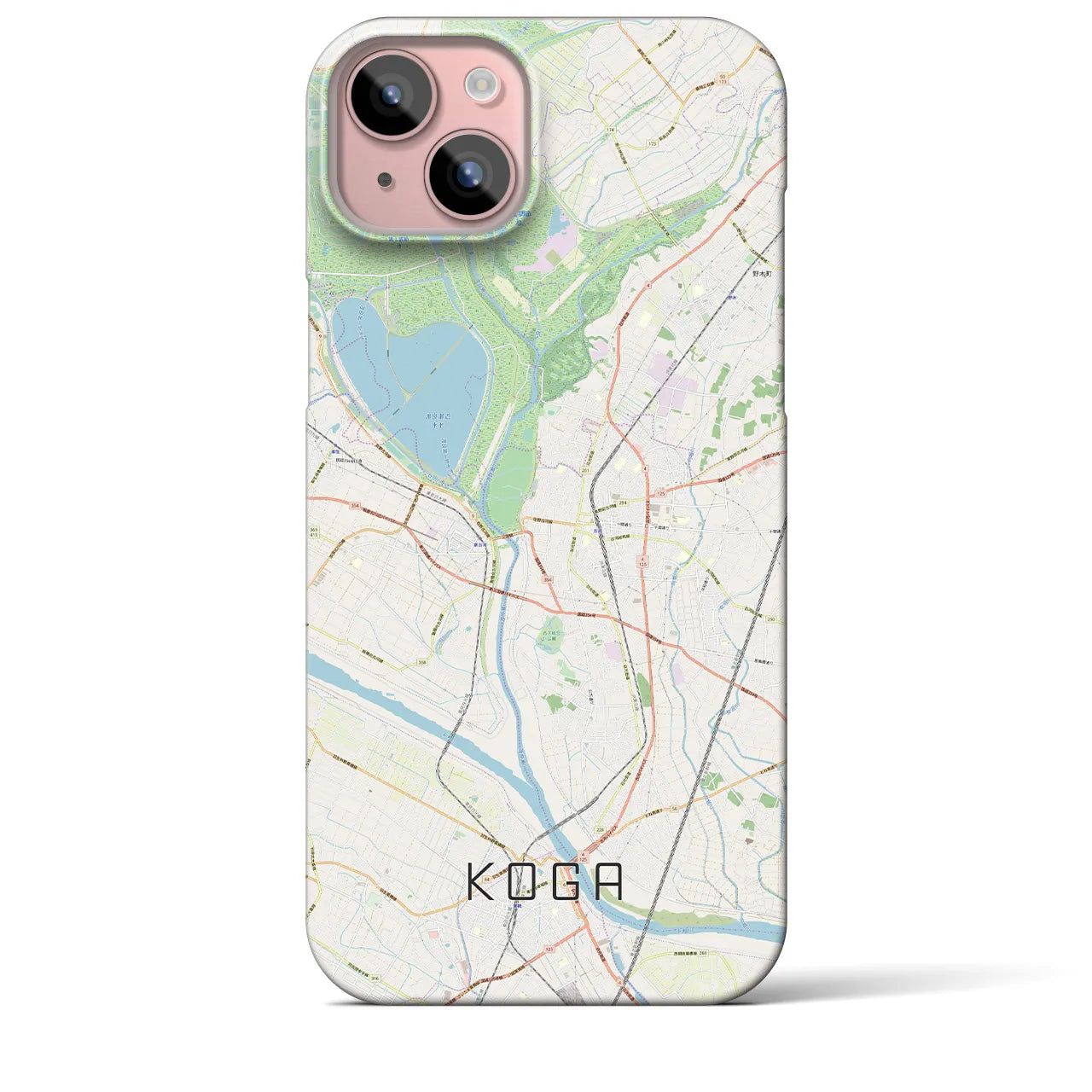 【古河(茨城県)】地図柄iPhoneケース(バックカバータイプ)
