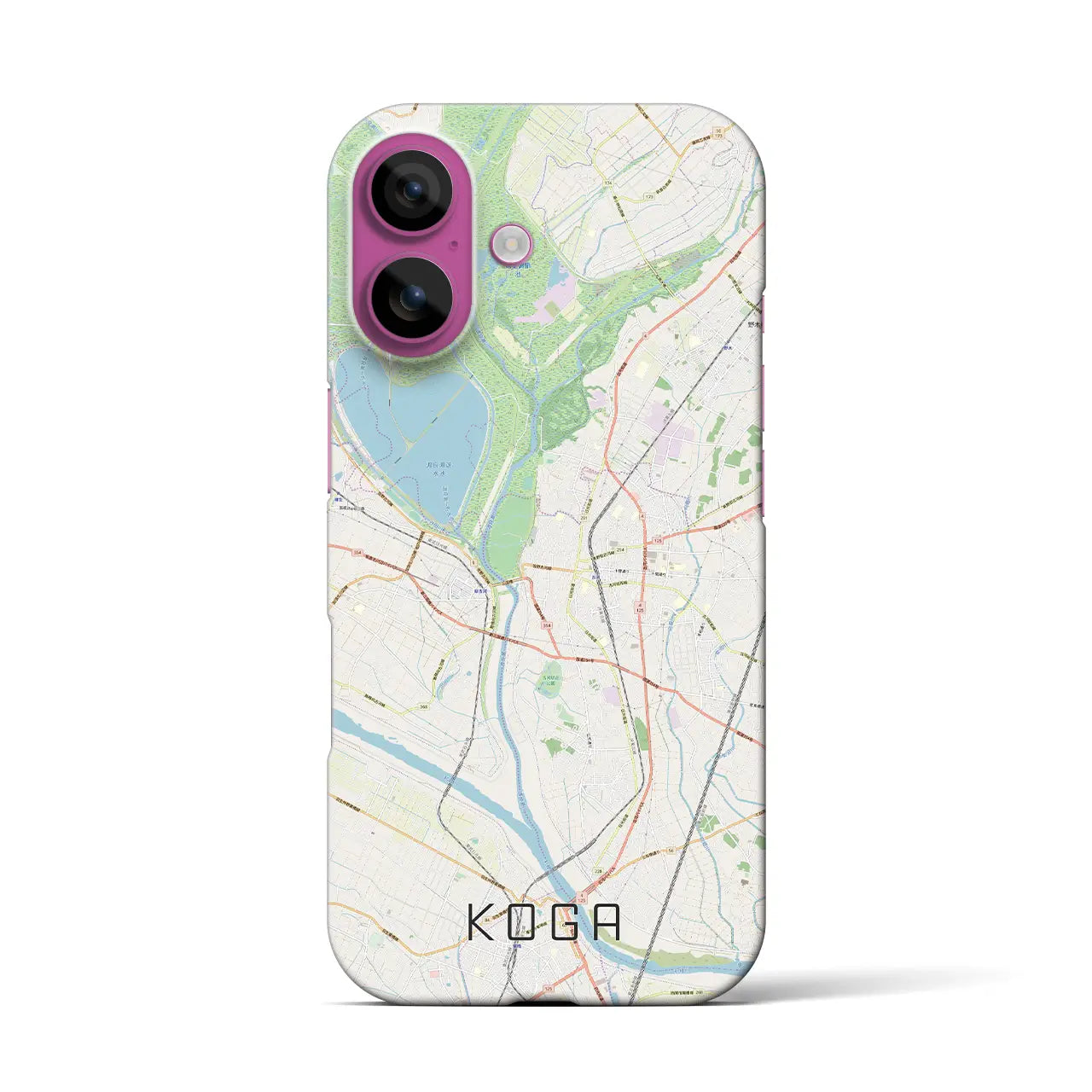 【古河(茨城県)】地図柄iPhoneケース(バックカバータイプ)