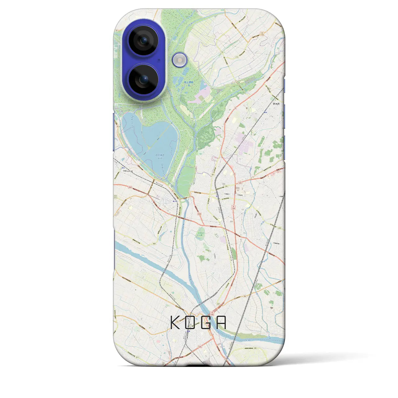 【古河(茨城県)】地図柄iPhoneケース(バックカバータイプ)ナチュラル・iPhone 16 Pro Max 用