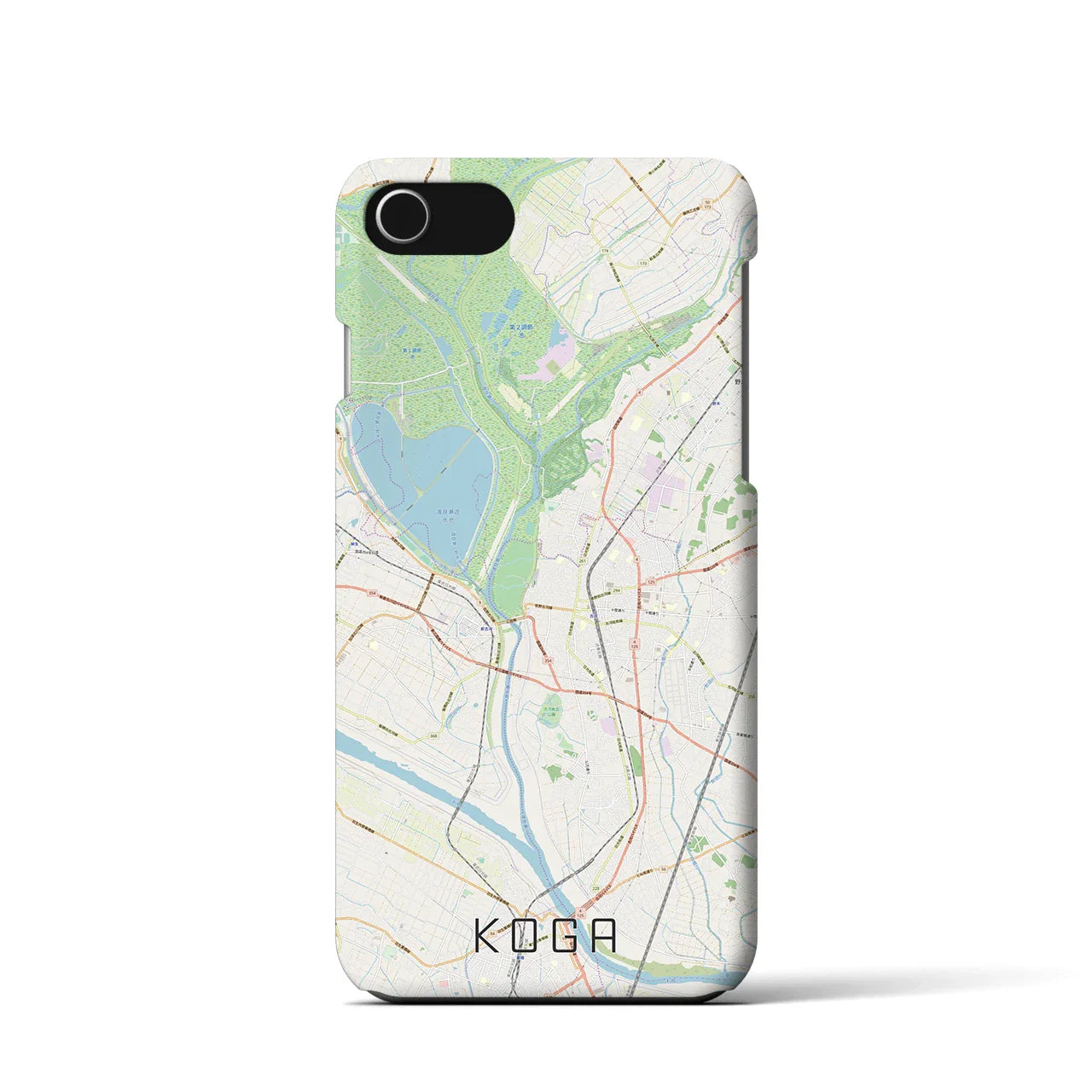 【古河(茨城県)】地図柄iPhoneケース(バックカバータイプ)
